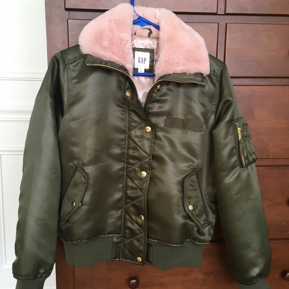 gap faux fur bomber jacket